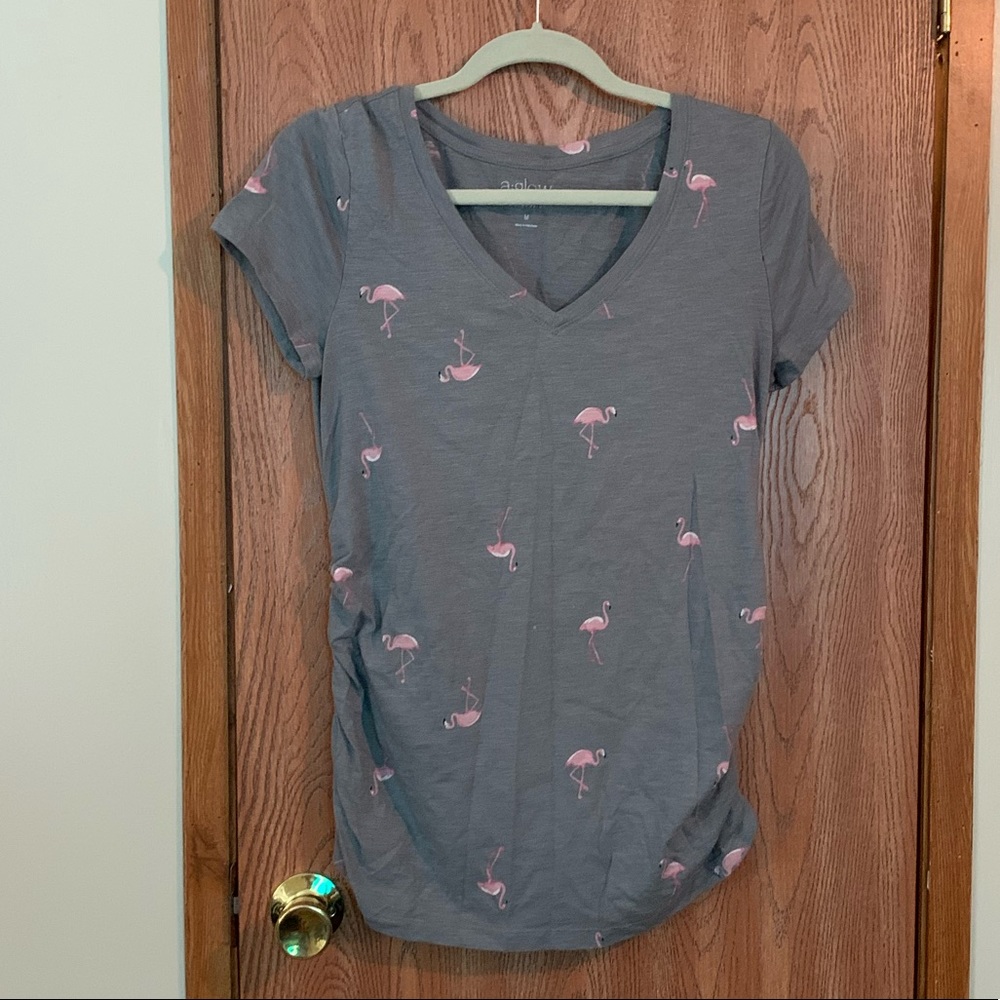 NWOT cute flamingo maternity shirt